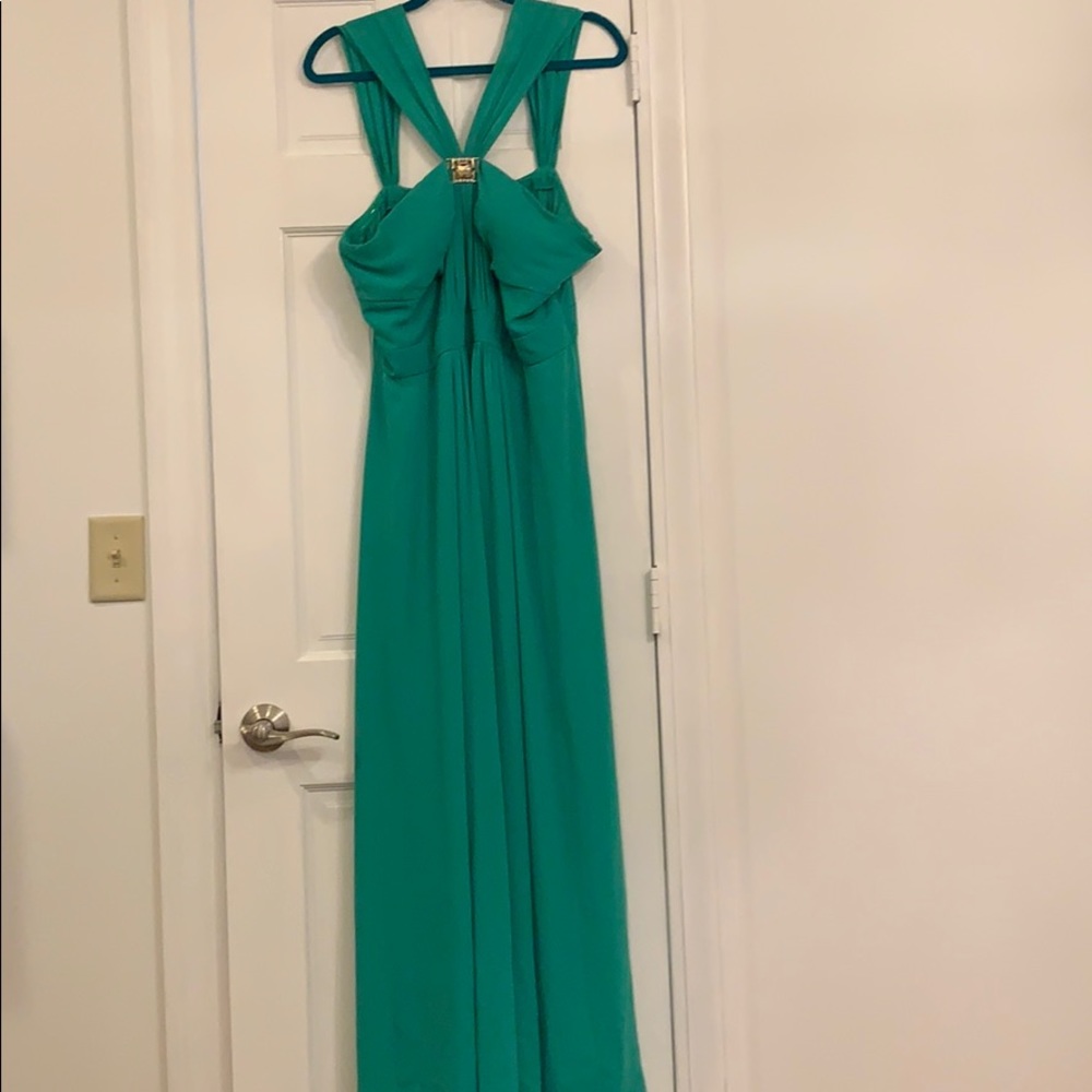 Bright green Nine West dress.